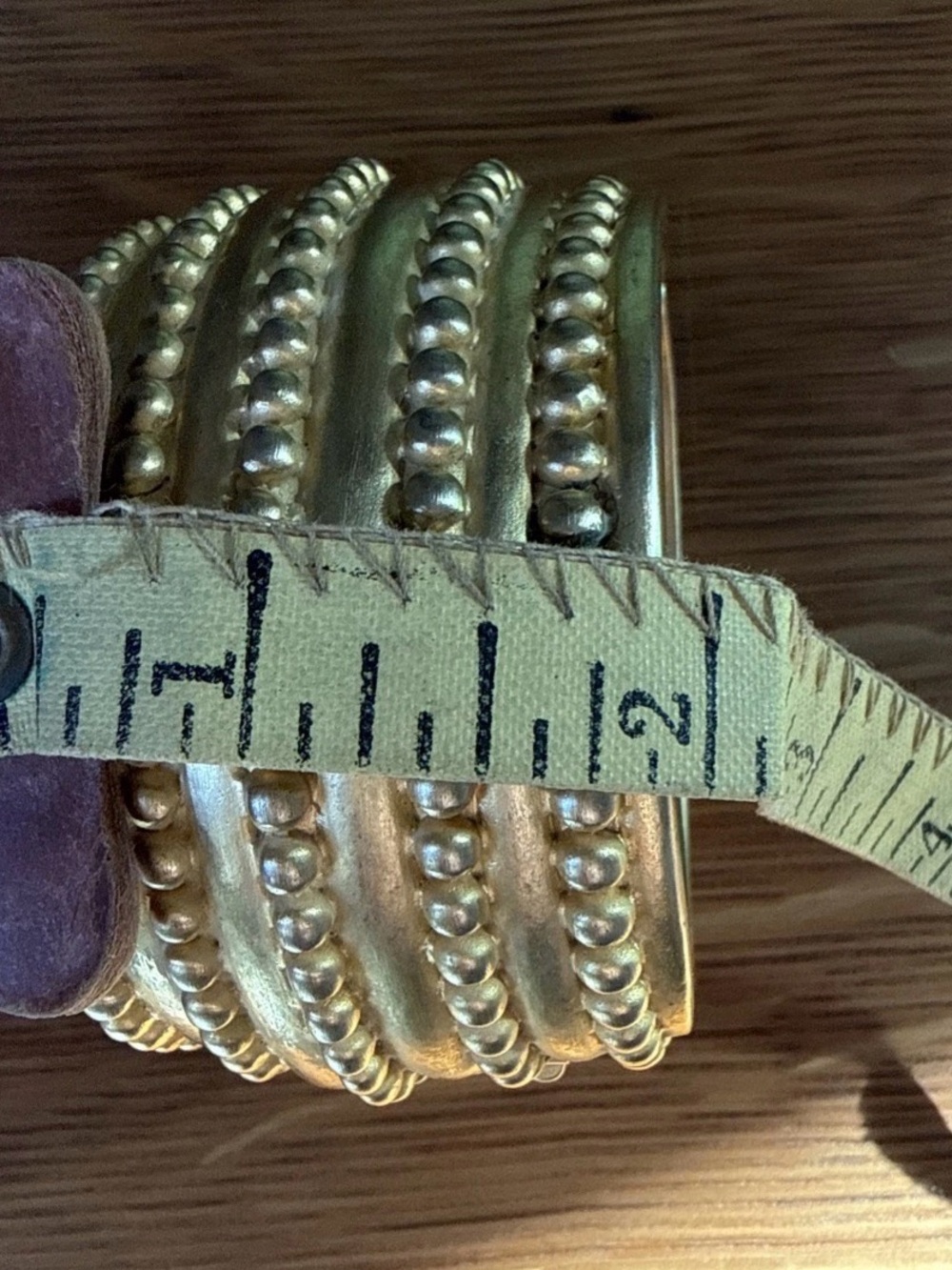 VTG Judith Ripka/Kieselstein- Cord Style Wide Hinged Cuff Bracelet MCM Gld Tone - Picture 8 of 10